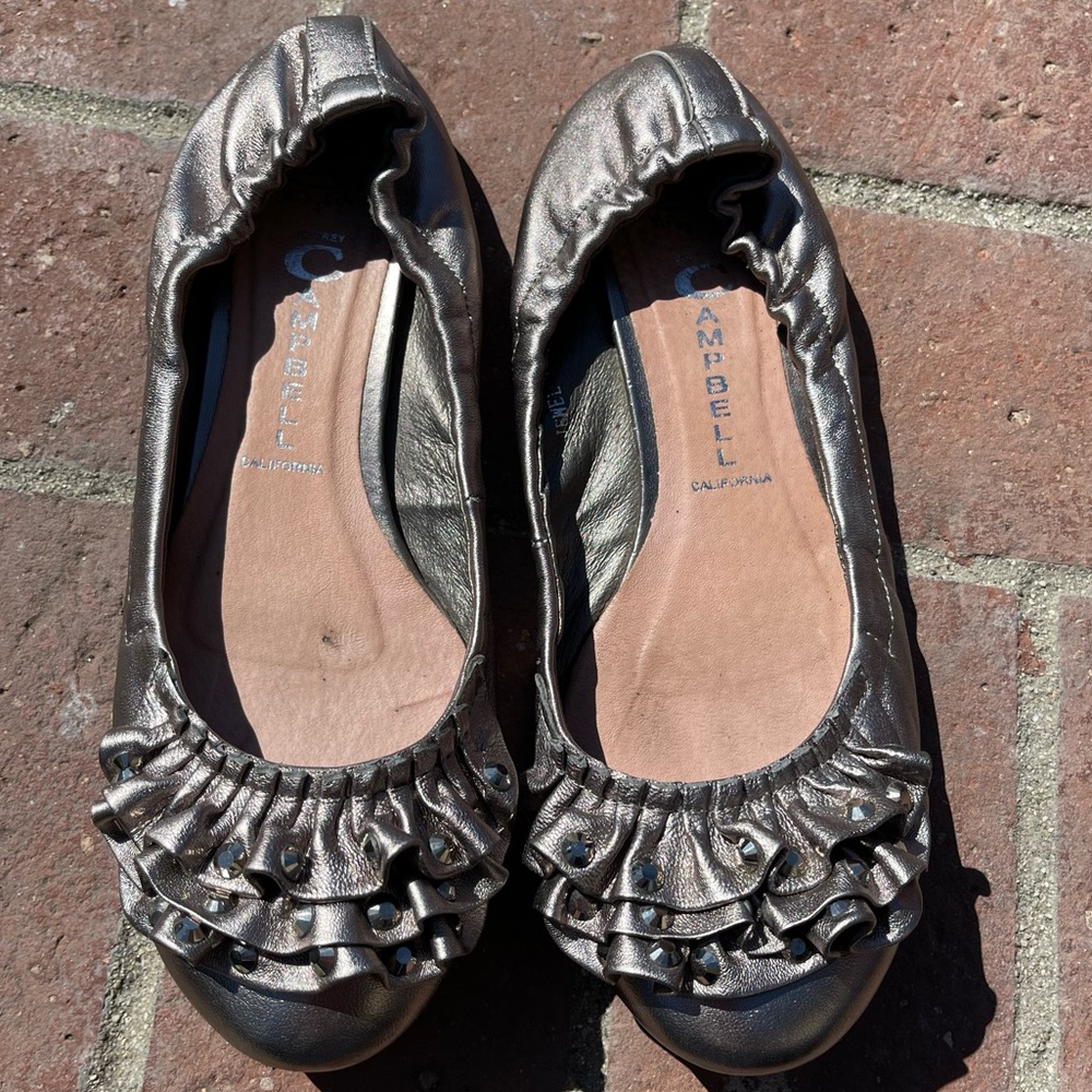 Jeffrey Campbell Jewel 2 Metallic Ballet Flats size 9